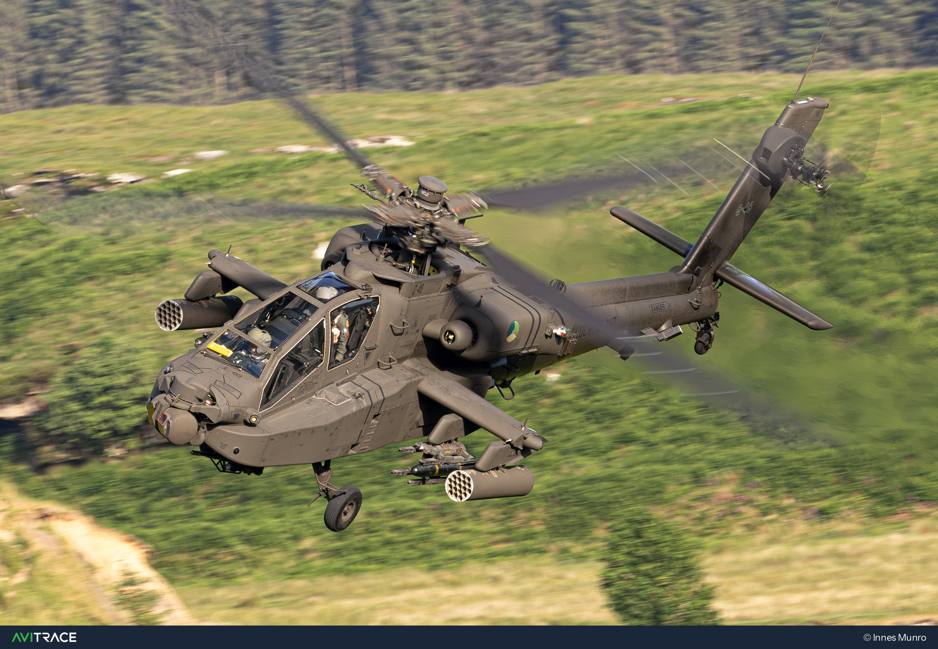 Q-48, AH-64E Apache, photographed by Innes Munro