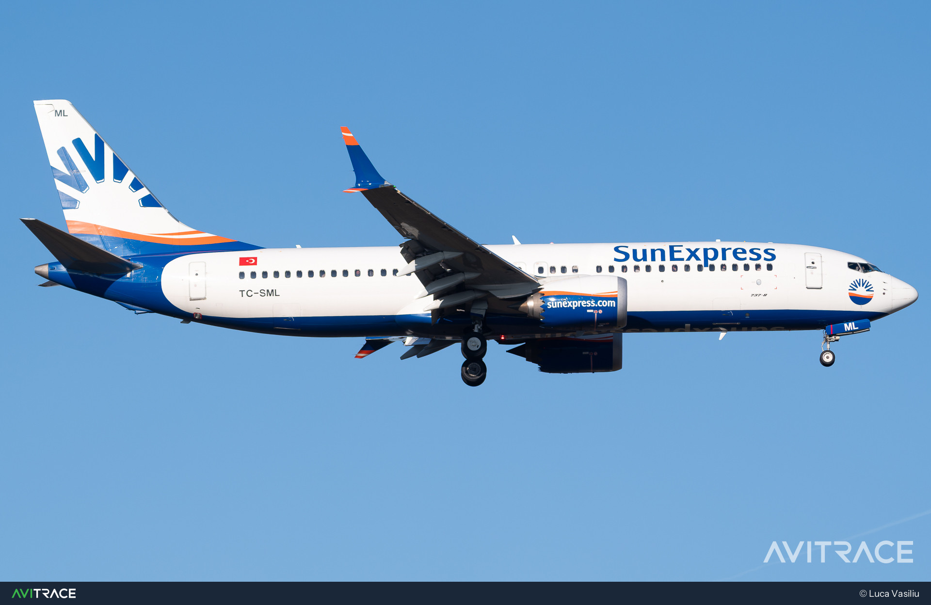 TC-SML, Boeing 737-8 MAX, photographed by Luca Vasiliu