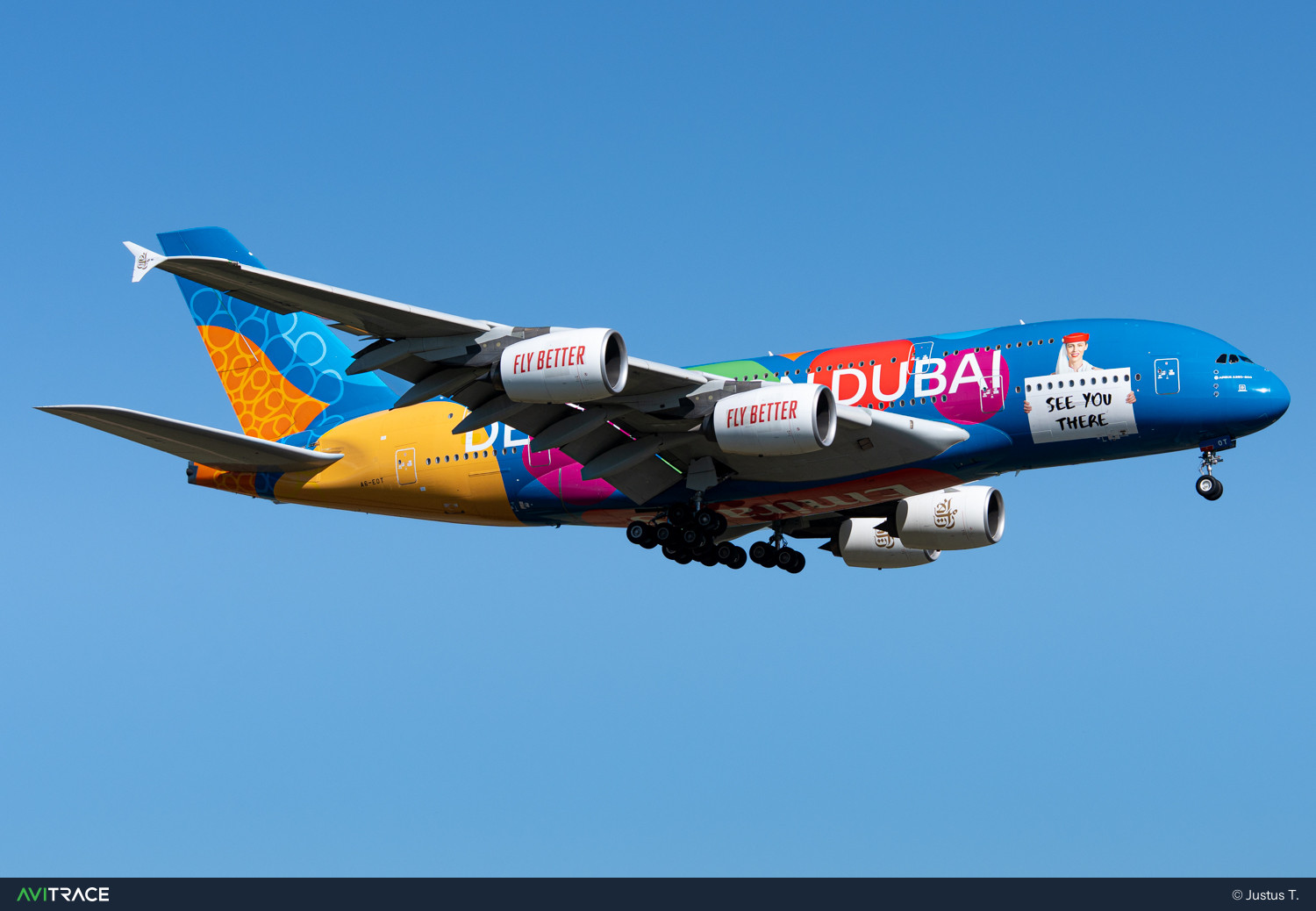 A6-EOT, A380-800, photographed by Justus T.
